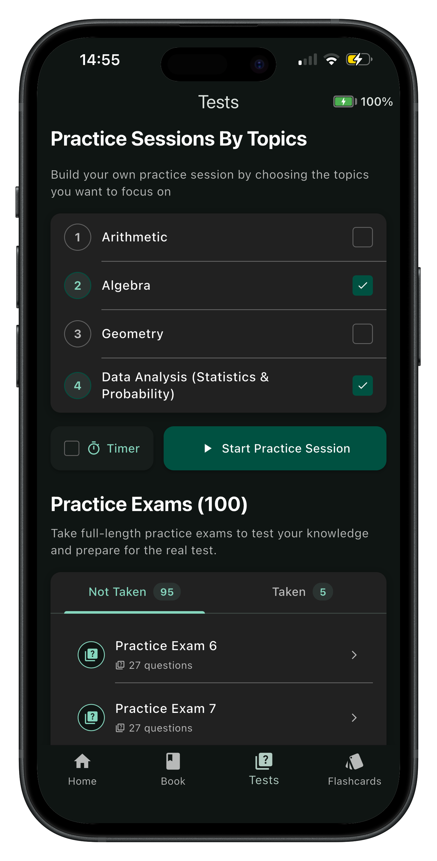 GRE Quant dark mode review